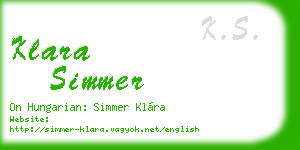 klara simmer business card